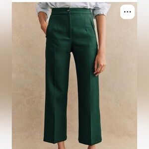 Sezane Martin Crop Trousers Dark Green - Size 6